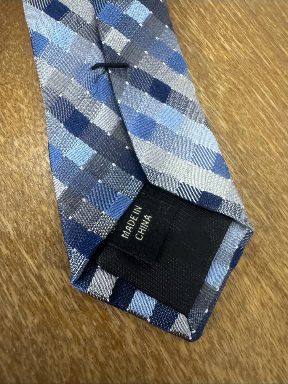 Pronto Uomo Blue and Gray Plaid Men's Tie
